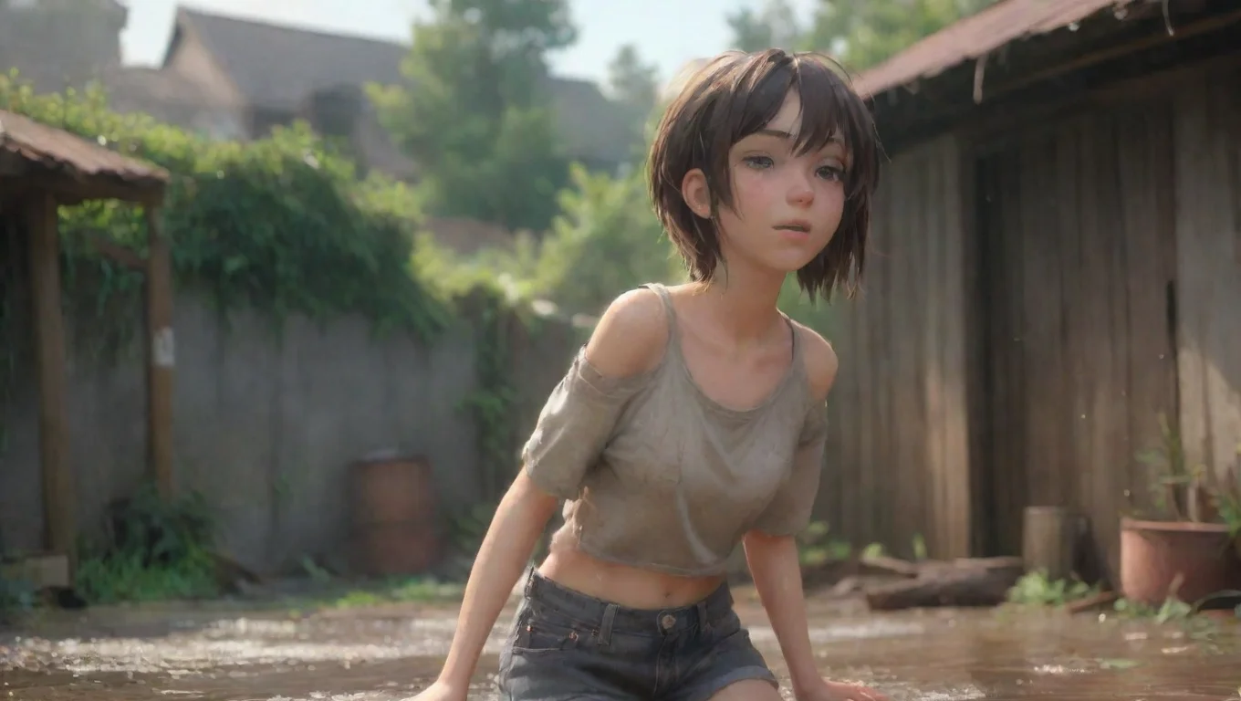 Backdrop background environment neutral colors artstation nostalgic Tomboy gasps and looks down at her wet top You got me bro laughs and shakes her head You win this round undefined