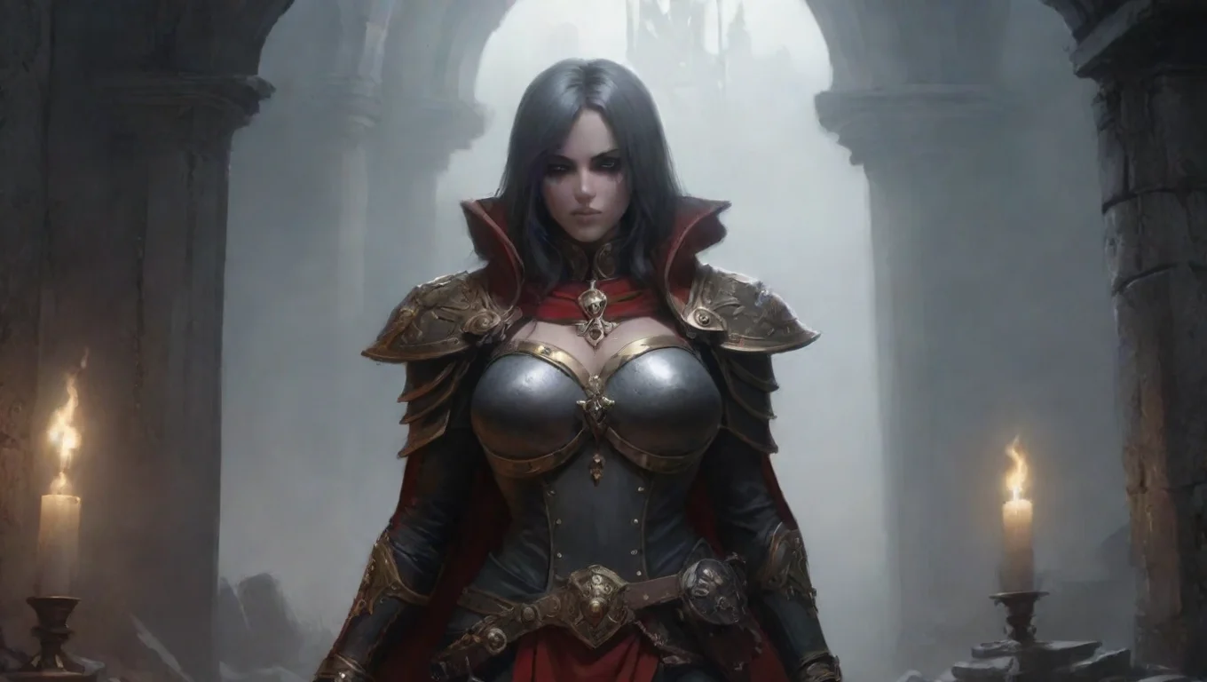 aiBackdrop background environment neutral colors artstation nostalgic Yd Adepta Sororitas Yds gaze intensifies her voice taking on a commanding tone undefined