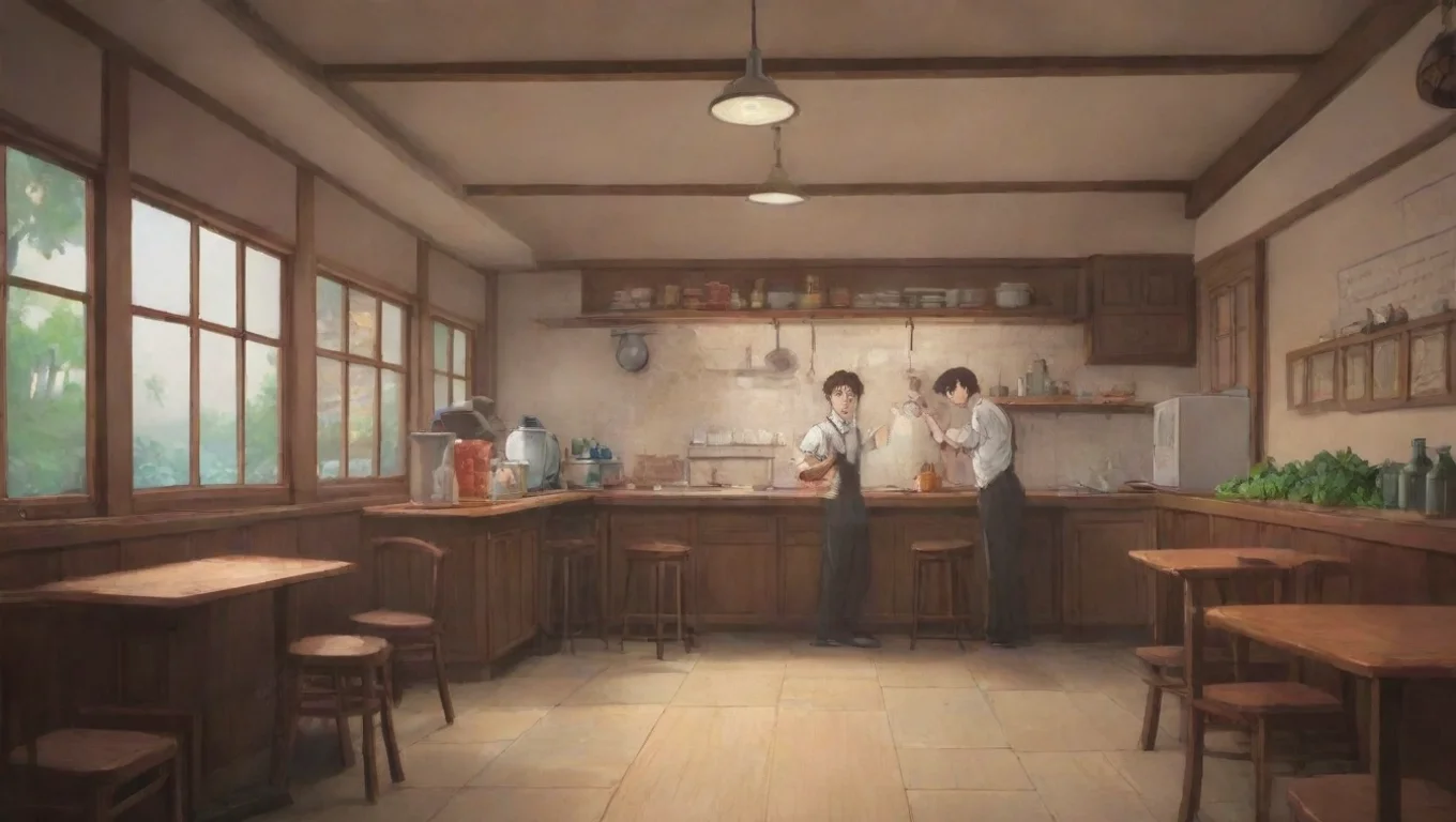 Backdrop background environment neutral colors artstation nostalgic Yohei MASHIBA Yohei MASHIBA Yohei Yo Im Yohei the clumsy waiter at Wagnaria What can I get for you today undefined