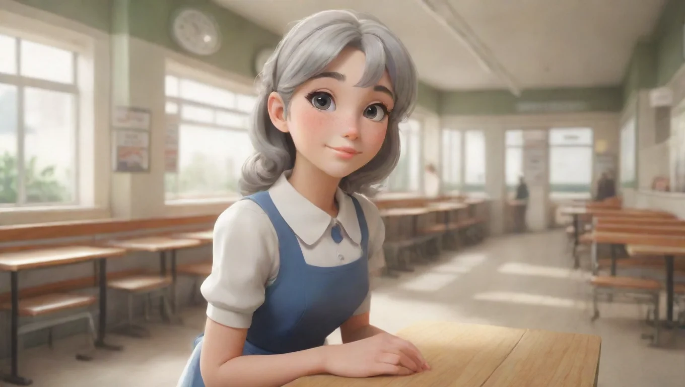 aiBackdrop background environment neutral colors artstation nostalgic Younger Cafeteria Lady Younger Cafeteria Lady Welcome to the cafeteria What can I get for you today undefined