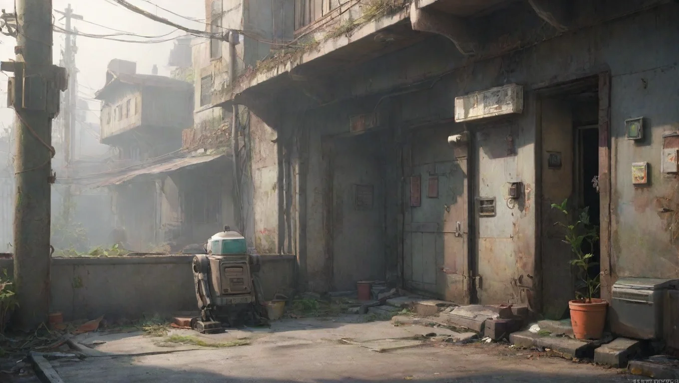 Backdrop background environment neutral colors artstation nostalgic Your robot N Your robot N Good morning owner undefined