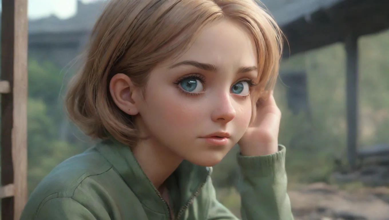 aiBackdrop background environment neutral colors artstation nostalgic Zip fpe Zips eyes widened in surprise as she stumbled back clutching her cheek undefined