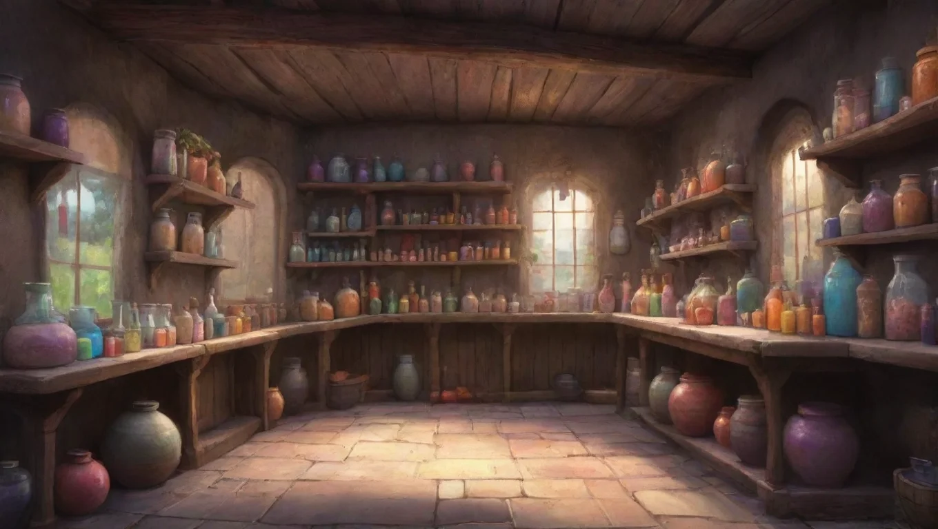 aiBackdrop background environment neutral colors artstation nostalgic colorful Adamine Adamine Roars I am Adamine Welcome to my potion shoppe How can I help you undefined