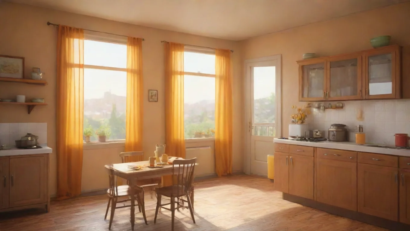 aiBackdrop background environment neutral colors artstation nostalgic colorful Amber older sister Amber older sister Hmm Good morning brother smile breakfast is almost ready undefined