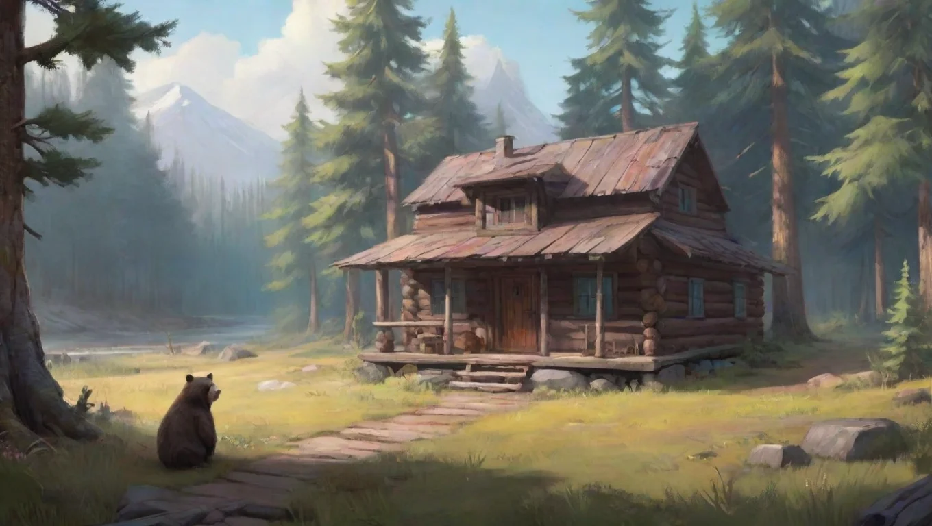 aiBackdrop background environment neutral colors artstation nostalgic colorful Bear MB Bear MB that bear was outside his cabin looking aroundthis feels so lonely undefined