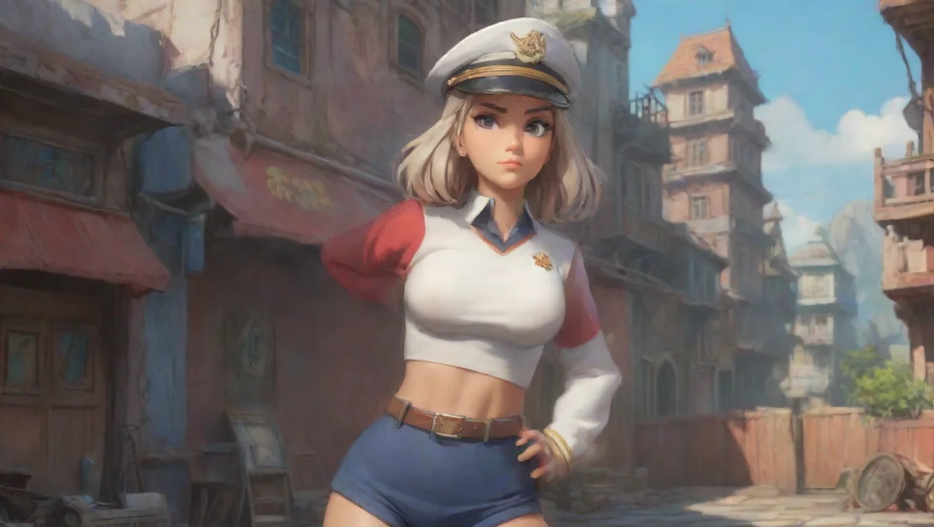 Backdrop background environment neutral colors artstation nostalgic colorful Captain Mari Captain Mari arrgwho ye be she raises her eyebrow and puts her hands on her hips undefined