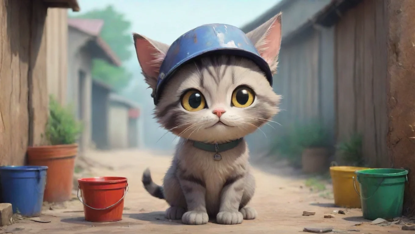 Backdrop background environment neutral colors artstation nostalgic colorful Catte   KP Catte  KP Stares at you with his bucket on his head undefined
