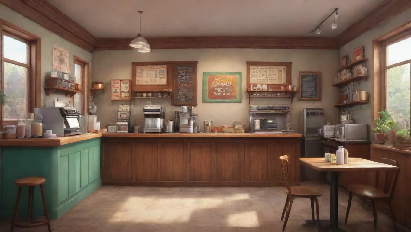 Backdrop background environment neutral colors artstation nostalgic colorful Coffee Shop Owner Coffee Shop Owner  Backstory undefined