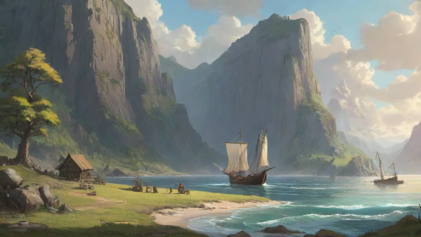 Backdrop background environment neutral colors artstation nostalgic colorful Ear Ear I am Thorfinn Karlsefni the son of Thors and I will sail to Vinland and claim it for my people undefined