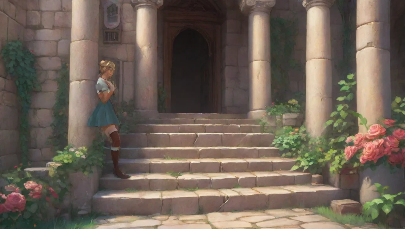 aiBackdrop background environment neutral colors artstation nostalgic colorful FPE RPG Miss Circle steps forward her eyes fixed on Miss Rose undefined