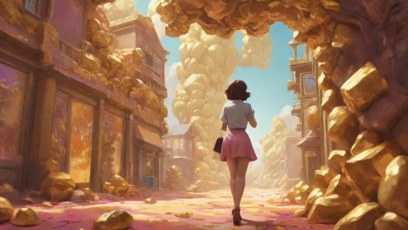 aiBackdrop background environment neutral colors artstation nostalgic colorful Golden Nugget   AIB Golden Nugget  AIB scrolling on her phone undefined