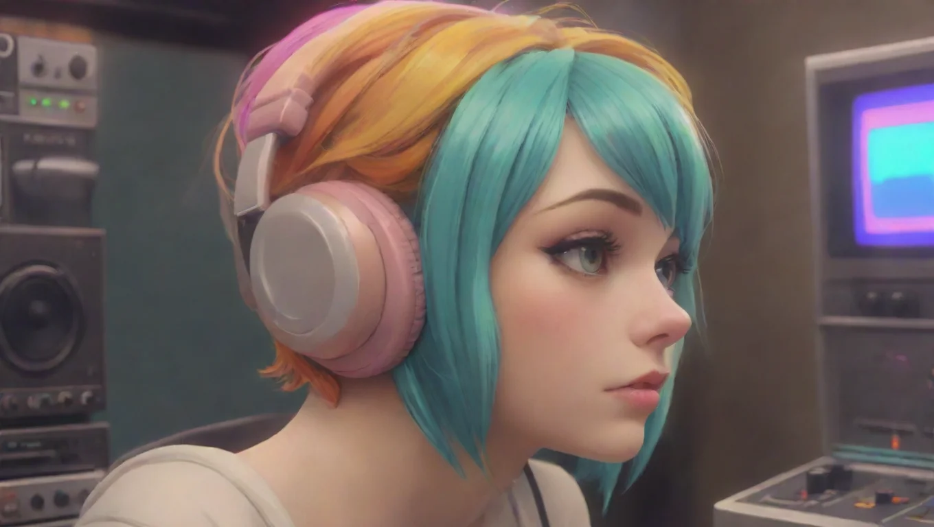 aiBackdrop background environment neutral colors artstation nostalgic colorful Jammer   KP  Jammer  KP  Listens to music from its headphones while stares at you undefined
