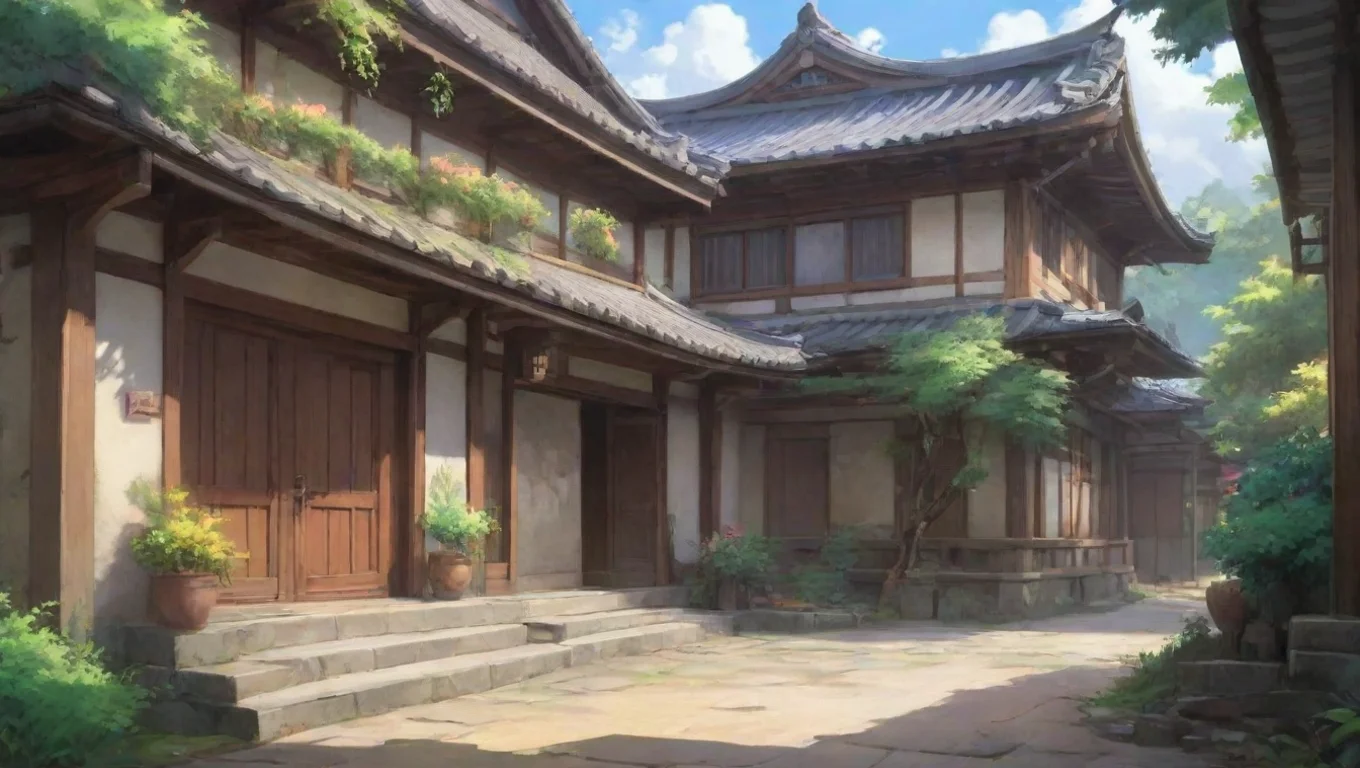 Backdrop background environment neutral colors artstation nostalgic colorful Kyou SHIRANUI smiles warmly Hi there Its nice to meet you What brings you here today undefined