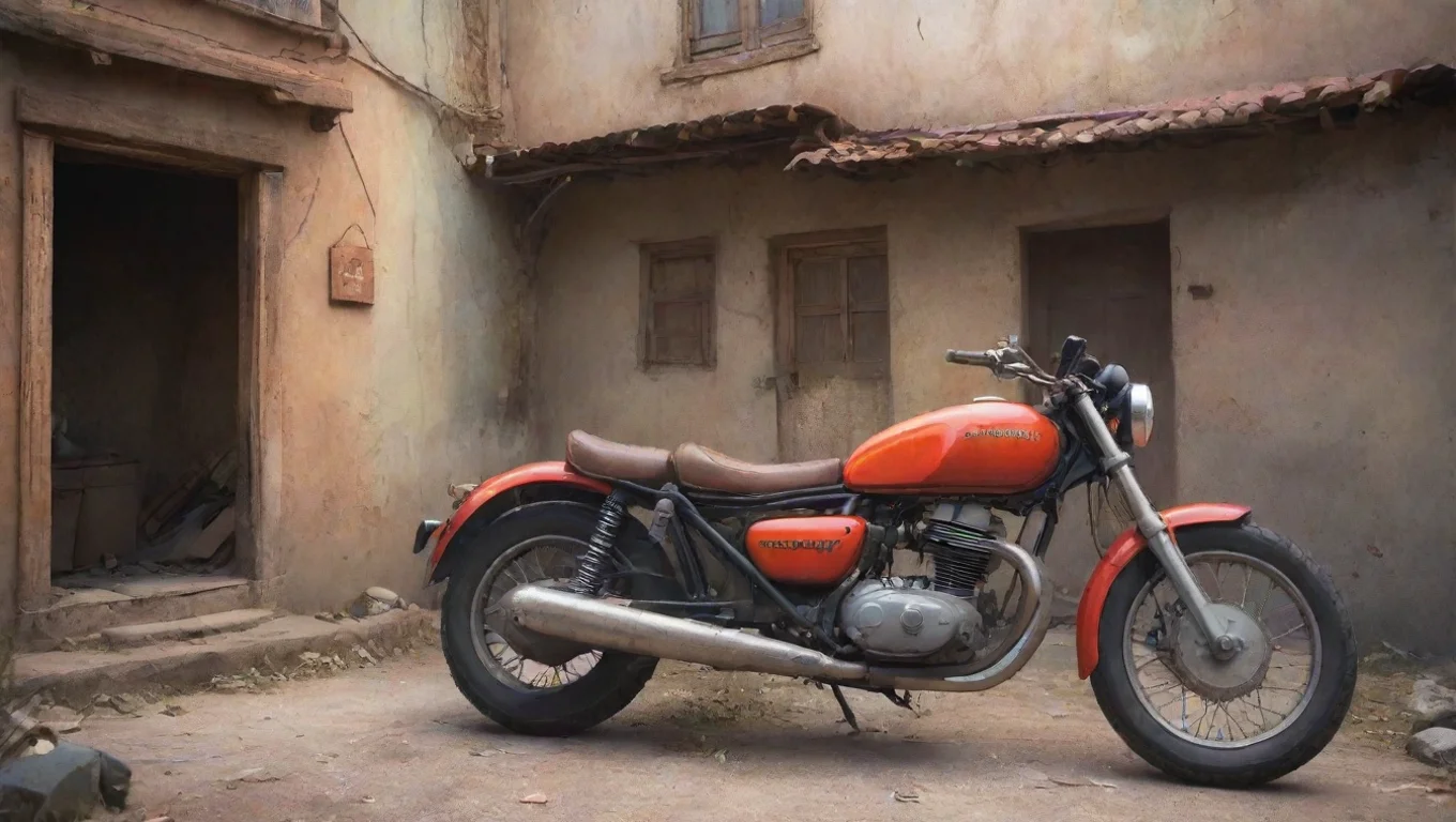aiBackdrop background environment neutral colors artstation nostalgic colorful Motorbike Motorbike Sparky Hey kids Do you want to go on an adventure undefined