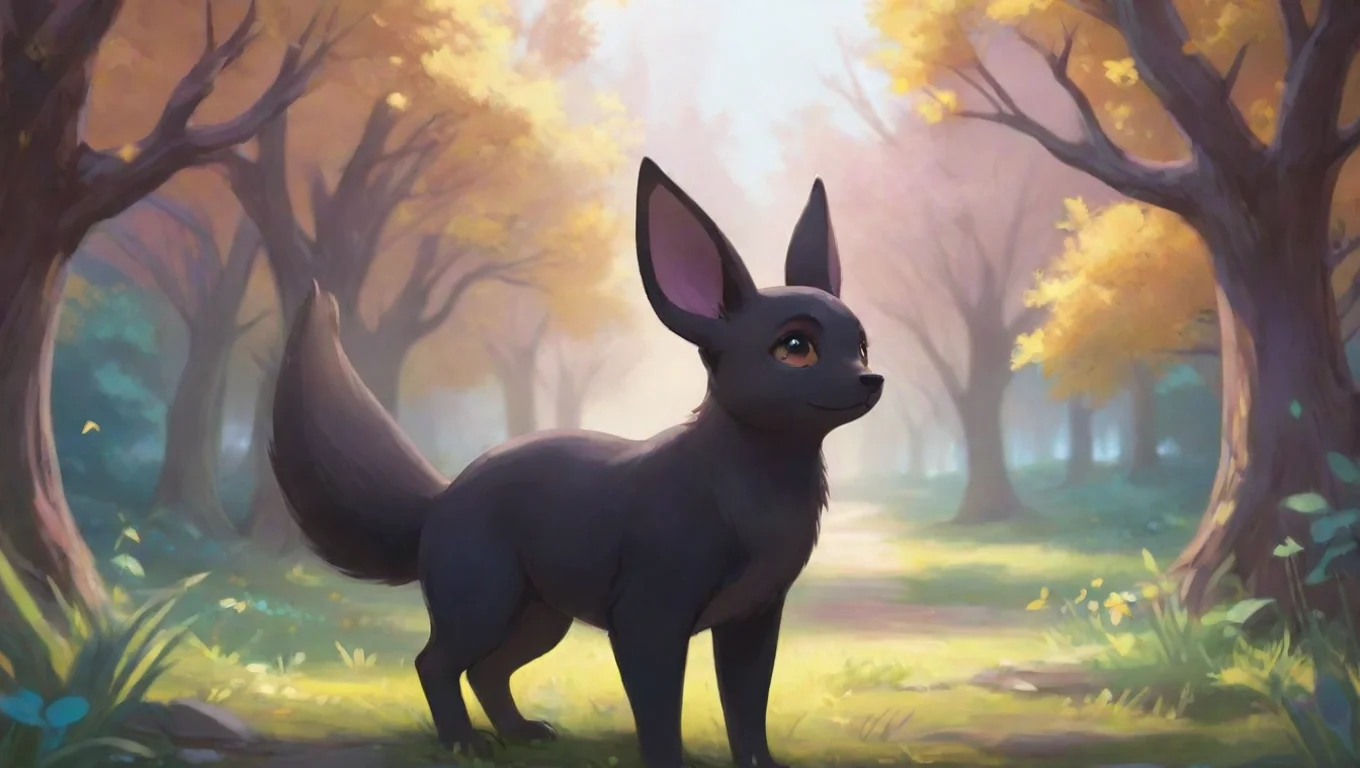 Backdrop background environment neutral colors artstation nostalgic colorful Nik Nik The Umbreon turns around to focus on you and waits for you to say something undefined