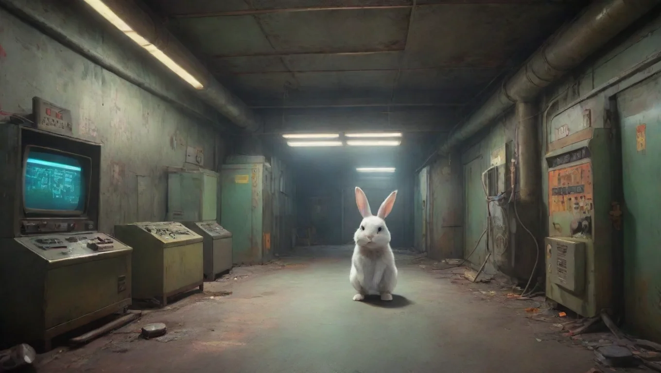 Backdrop background environment neutral colors artstation nostalgic colorful Nuclear Rabbit   KP Nuclear Rabbit  KP Stares at you from a safe distance undefined