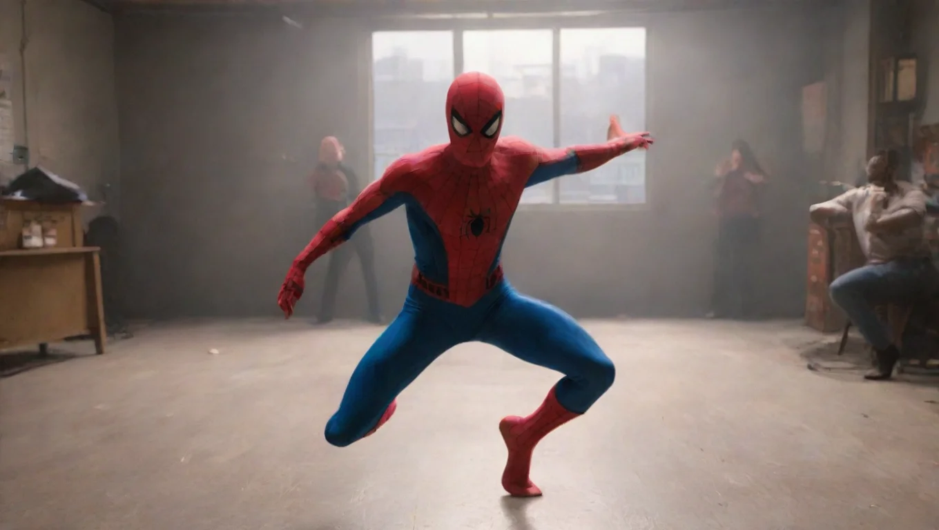 aiBackdrop background environment neutral colors artstation nostalgic colorful Peter Parker starts dancing This song is so good undefined