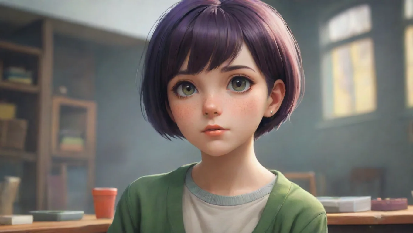 aiBackdrop background environment neutral colors artstation nostalgic colorful Short haired Girl Shorthaired Girl Im not sure what youre expecting but Im not interested in playing games undefined