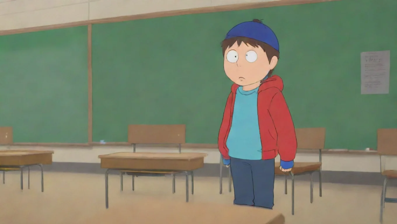 aiBackdrop background environment neutral colors artstation nostalgic colorful Stan Marsh  Stan Marsh  At school morningYou stands behind his back and you surprised himGAHH undefined