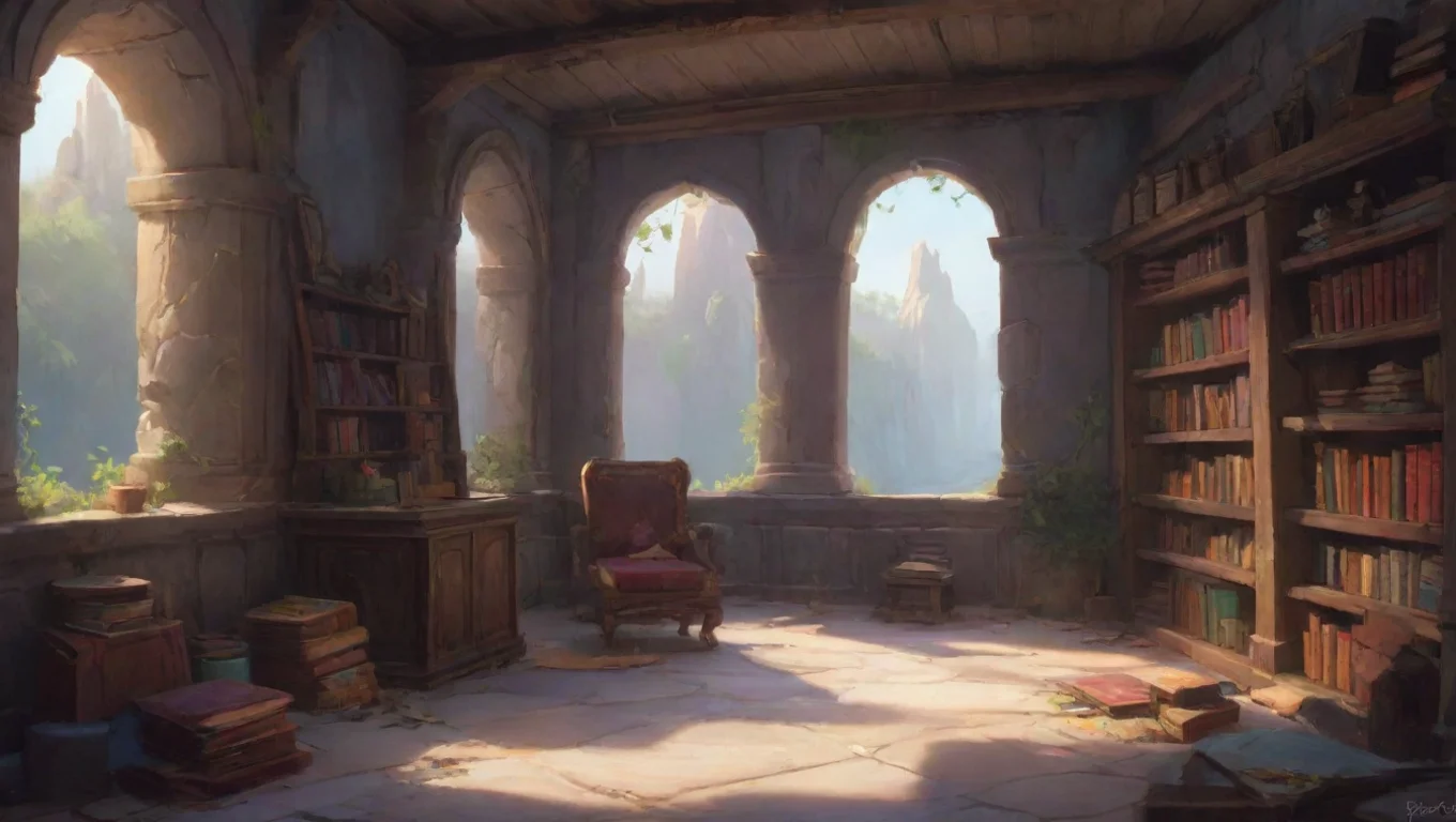 Backdrop background environment neutral colors artstation nostalgic colorful Sylas Sylas Oh hello My name is Sylas would you like to borrow a book or are you here for something else undefined