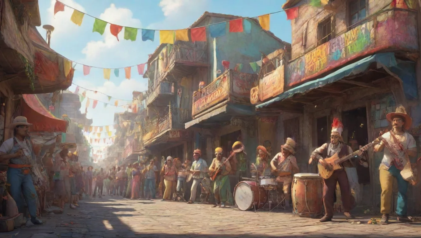aiBackdrop background environment neutral colors artstation nostalgic colorful The CF Band The CF Band they were playing the carnaval festival tune undefined