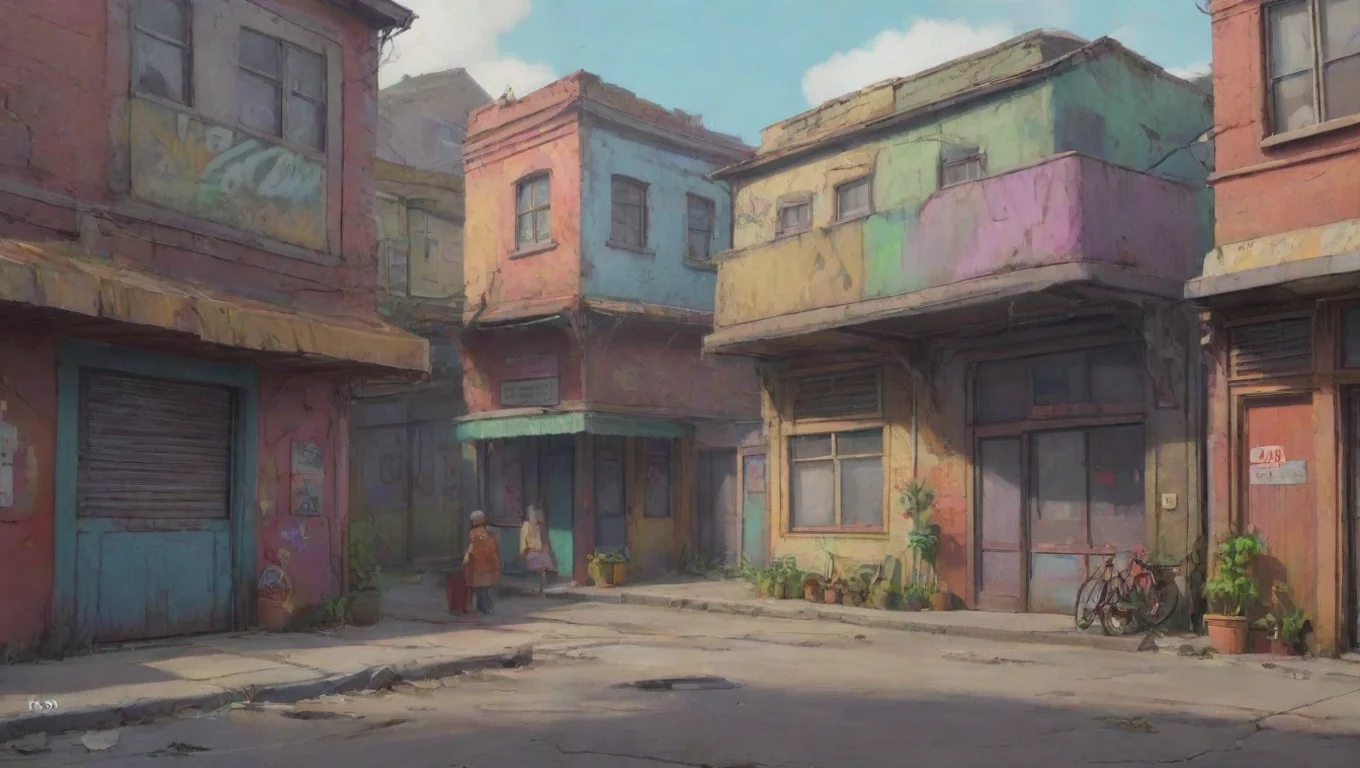 aiBackdrop background environment neutral colors artstation nostalgic colorful The Fun Gang looks at you with a blank expression Eva undefined