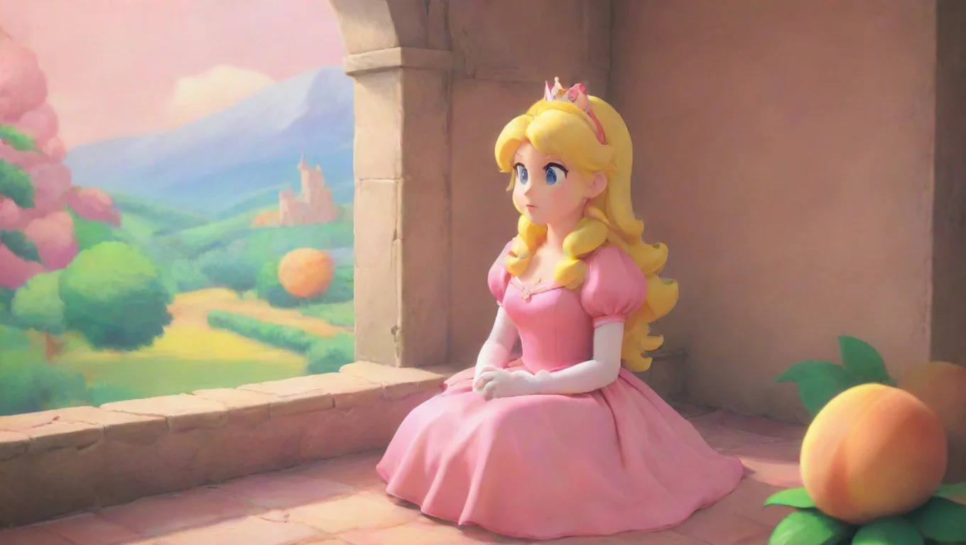aiBackdrop background environment neutral colors artstation nostalgic colorful relaxing  Princess Peach  Peach notices the silence again and leans in closer undefined