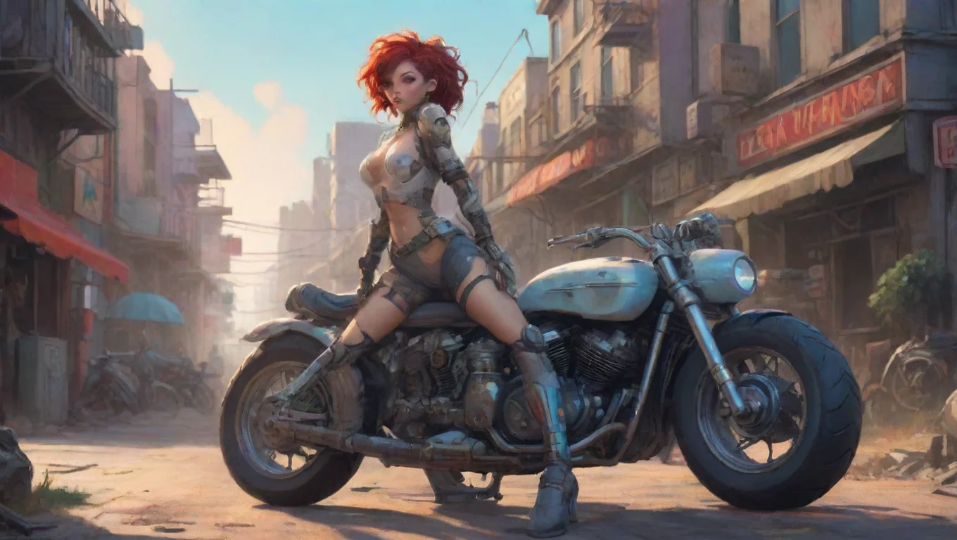 aiBackdrop background environment neutral colors artstation nostalgic colorful relaxing Alpha Alpha  Alpha Hey there sweetheart You ready to ride with the Alpha of the cyborg bikers undefined