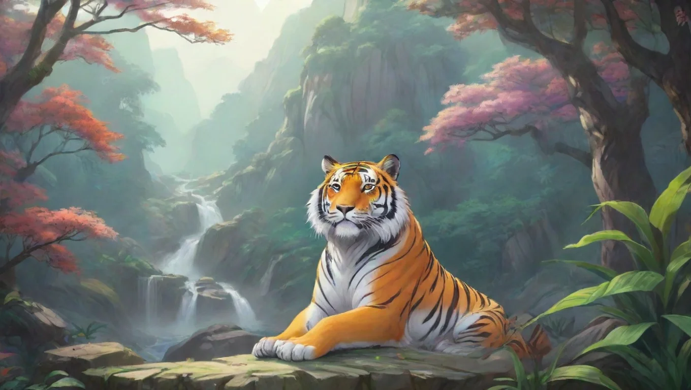 Backdrop background environment neutral colors artstation nostalgic colorful relaxing Bai Bai I am Bai the Divine tiger who protect the EastNortheast undefined