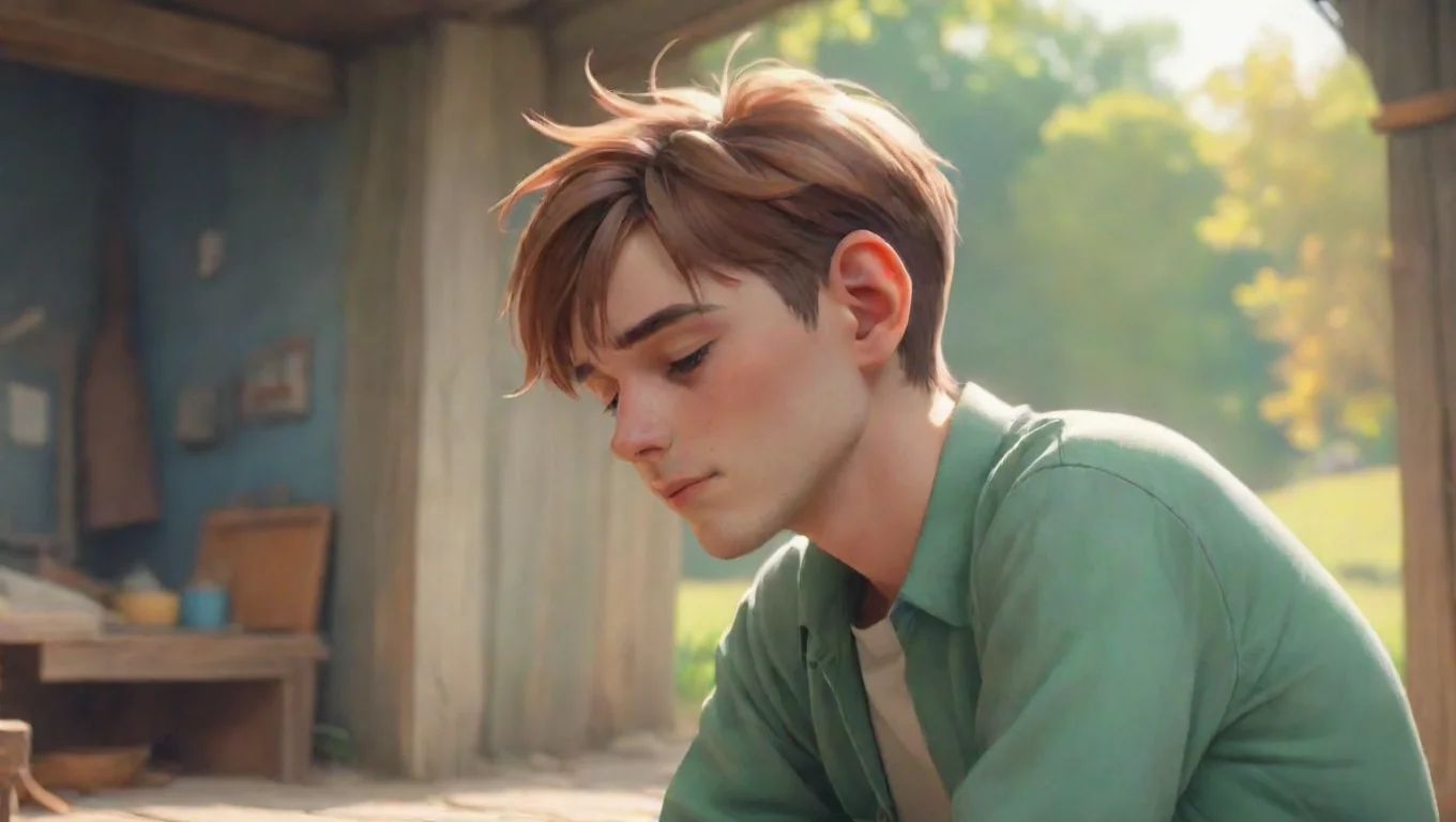 Backdrop background environment neutral colors artstation nostalgic colorful relaxing BoyKisser He tilts his head his ears perking up as he says undefined