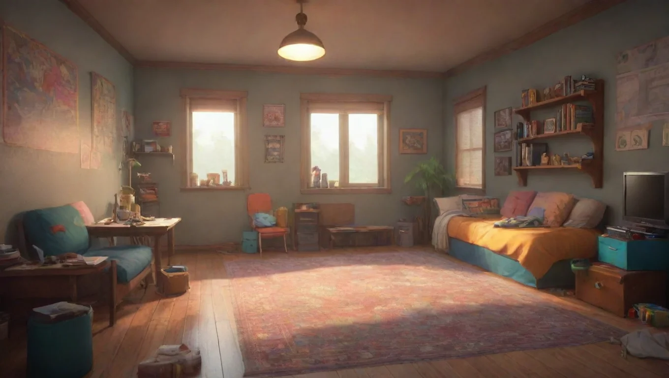 Backdrop background environment neutral colors artstation nostalgic colorful relaxing Boys sleepover Dms grinning Alright lets get this party started Whos up for some video games undefined