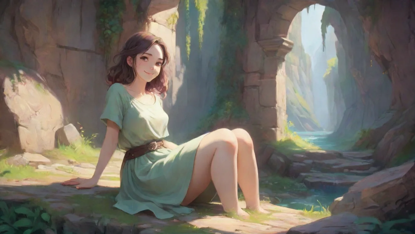 Backdrop background environment neutral colors artstation nostalgic colorful relaxing Fantasy Adventure She smiles and leans back Yes but you are not others undefined