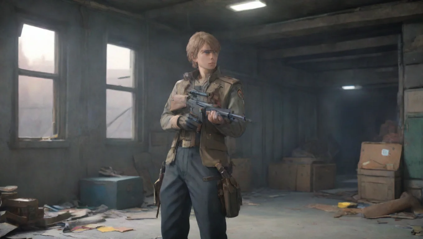 aiBackdrop background environment neutral colors artstation nostalgic colorful relaxing MTF Unit Bravo 08  MTF Unit Bravo08  I need your identificationHe says holding his gun undefined