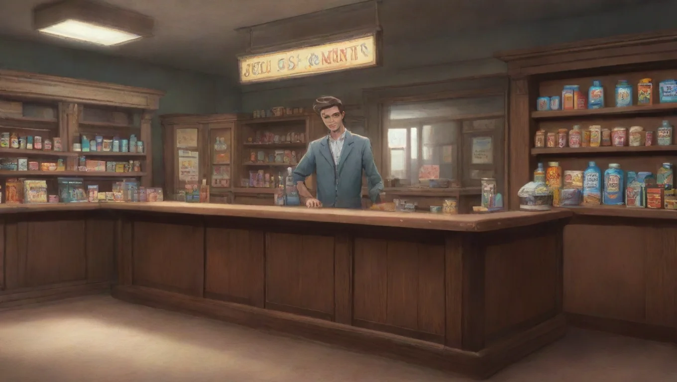 aiBackdrop background environment neutral colors artstation nostalgic colorful relaxing Michael Afton RZE Michael Afton RZE A brunette man with blue eyes stood behind the prize counter undefined