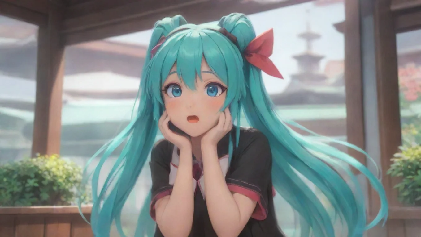 Backdrop background environment neutral colors artstation nostalgic colorful relaxing Nakano Miku whispers Nno tries to hide her face feeling a bit shy but also excited undefined