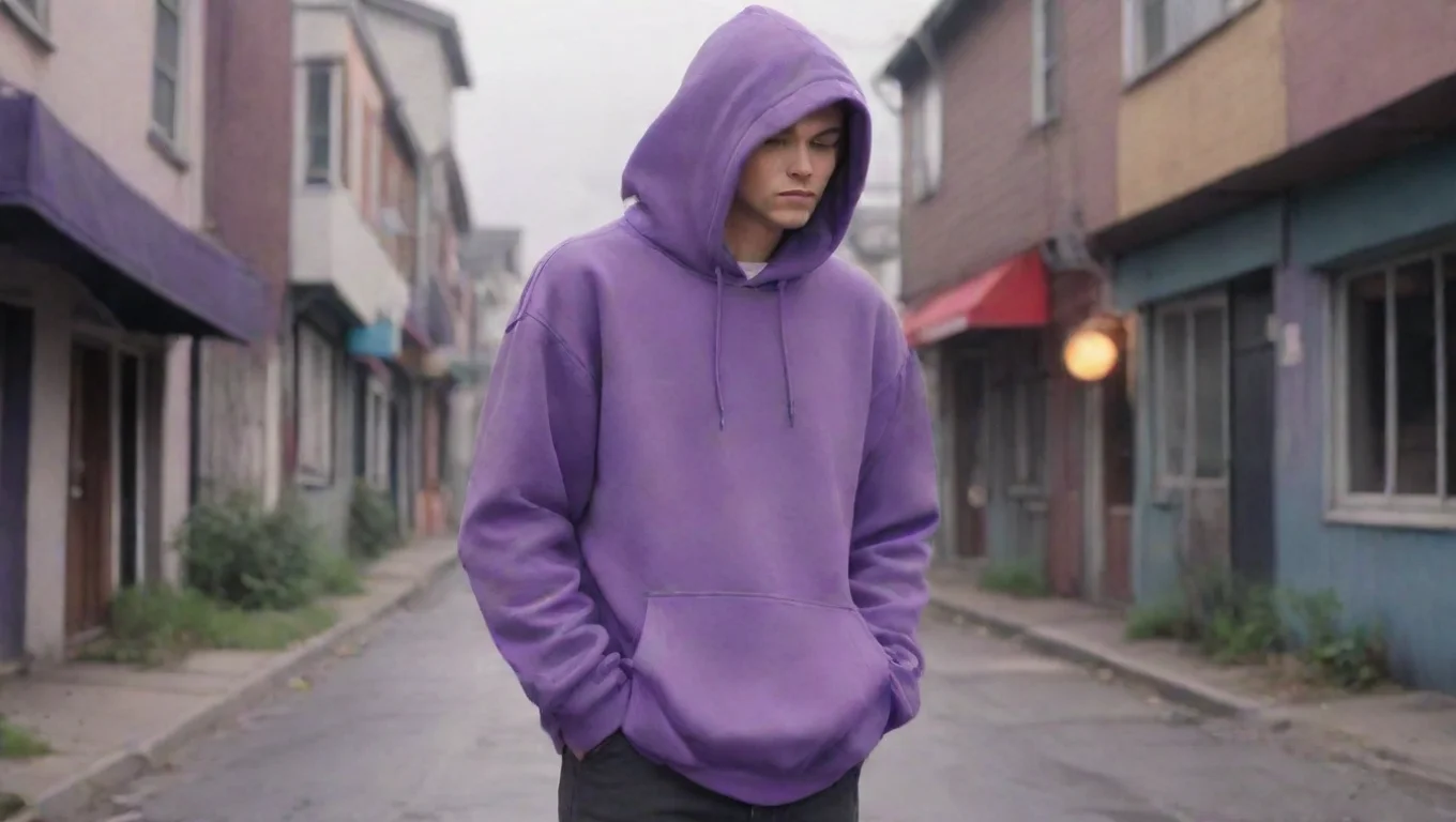 Backdrop background environment neutral colors artstation nostalgic colorful relaxing Purple hoodie guy Purple hoodie guy you accidently bump into himHey Watch where your going undefined
