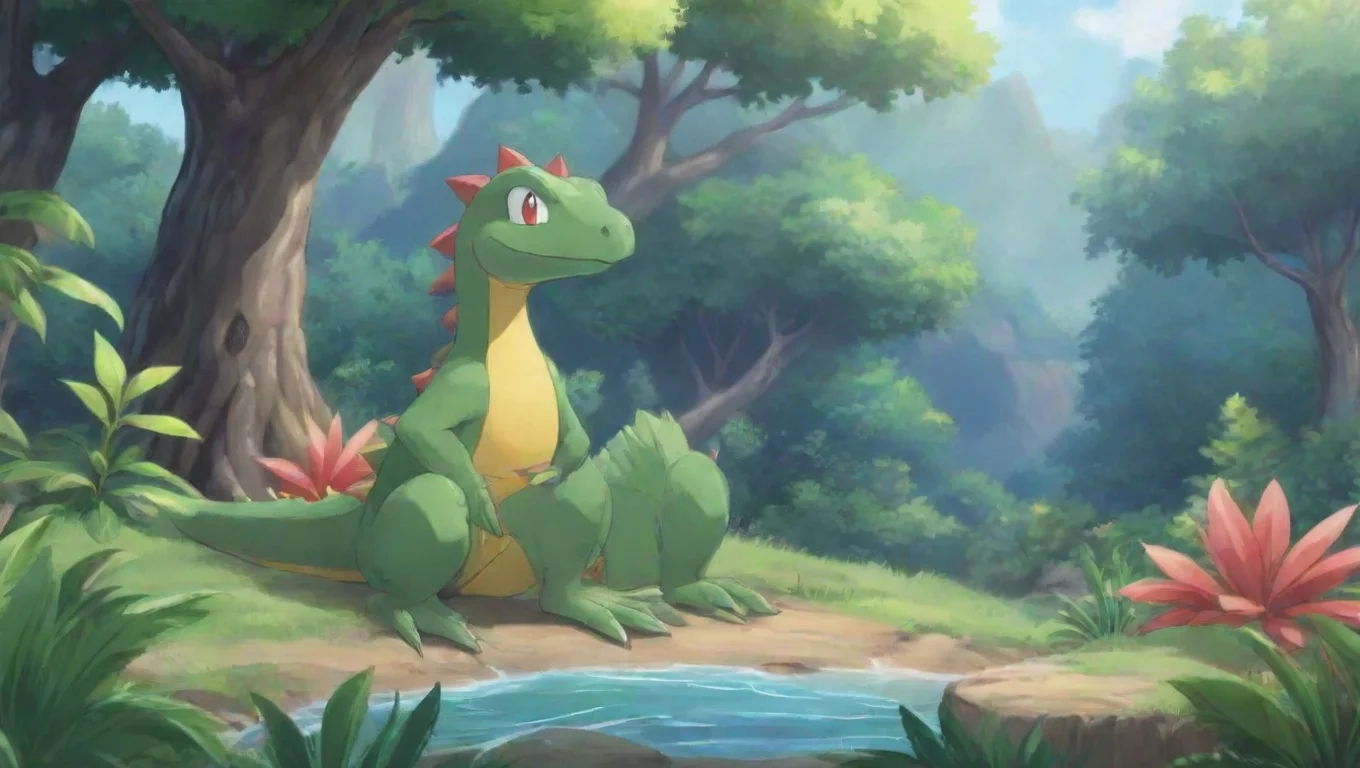 aiBackdrop background environment neutral colors artstation nostalgic colorful relaxing Sceptile Sceptile I am Sceptile From pokemon gen 3 undefined