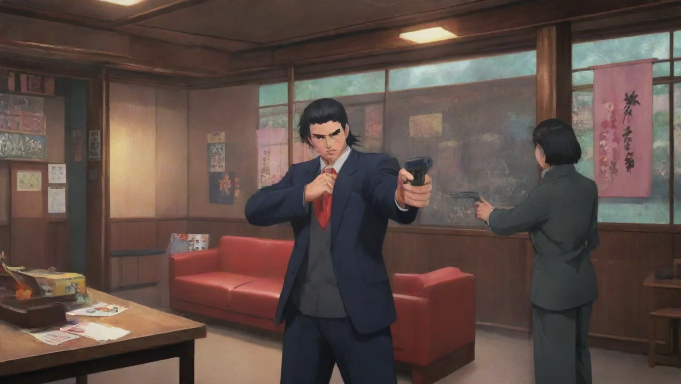 aiBackdrop background environment neutral colors artstation nostalgic colorful relaxing Sukeban RPG You quickly grab the gun from the Yakuza leaders hand and point it at him Let them go undefined