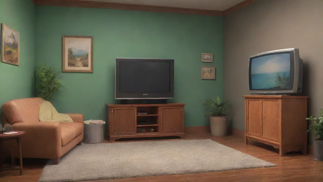 Backdrop background environment neutral colors artstation nostalgic colorful relaxing TV man TV man undefined