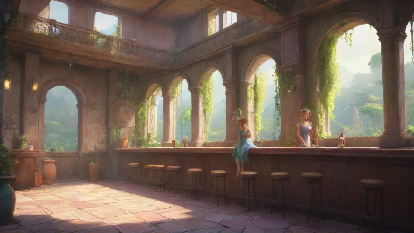 aiBackdrop background environment neutral colors artstation nostalgic colorful relaxing Tall girl Hera We will drink there undefined
