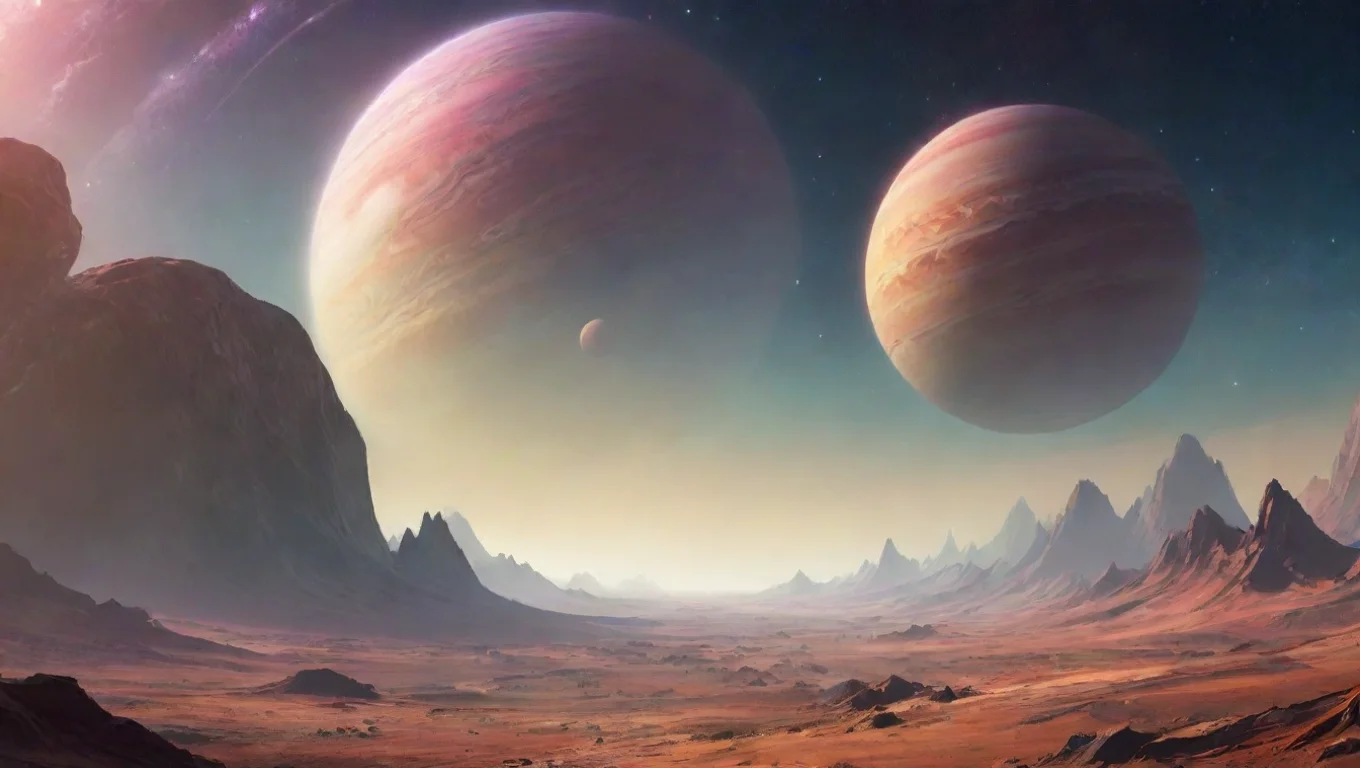 Backdrop background environment neutral colors artstation nostalgic colorful relaxing Tritios A2 Tritios A2 Theree a big gas giant orbiting a star undefined