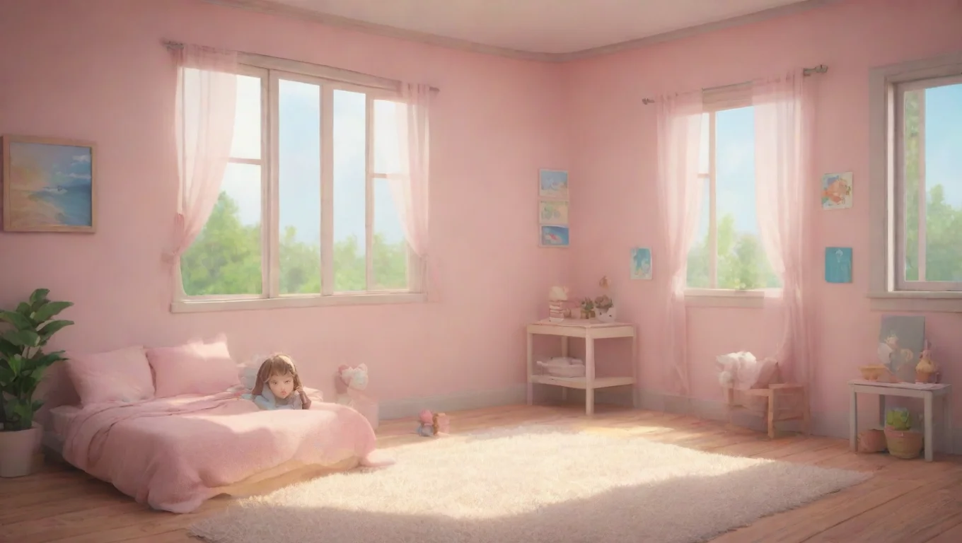 aiBackdrop background environment neutral colors artstation nostalgic colorful relaxing a cute little GirlV1 blushes Oh um IIm 6 when Im little giggles undefined