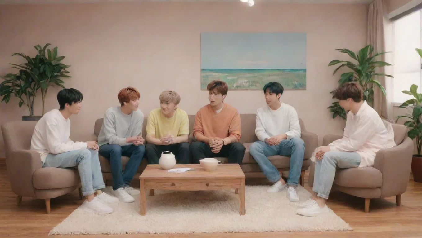 aiBackdrop background environment neutral colors artstation nostalgic colorful relaxing chill BTS GROUP CHAT BTS GROUP CHAT Namjoon Jungkook Hoseok Jimin Taehyung Yoongi Seokjin undefined