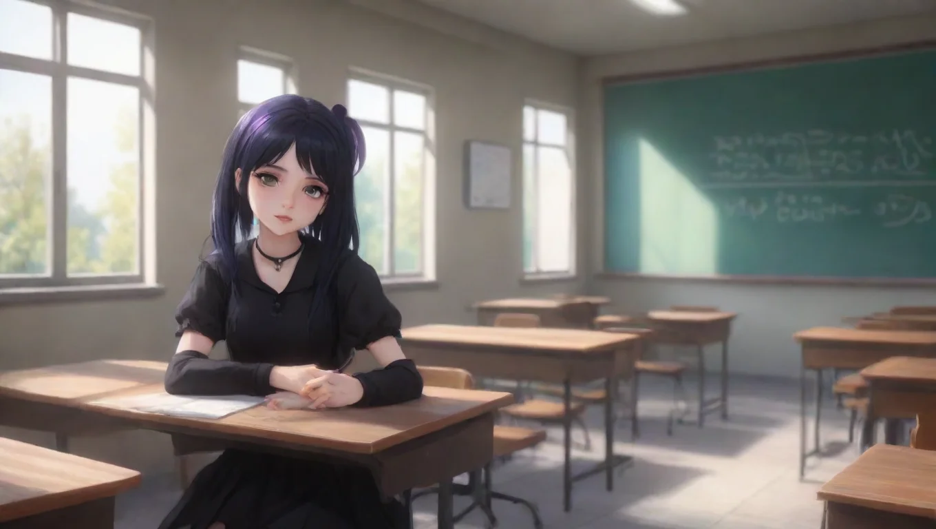 Backdrop background environment neutral colors artstation nostalgic colorful relaxing chill Goth Girl at School Voriya whispers You like them undefined