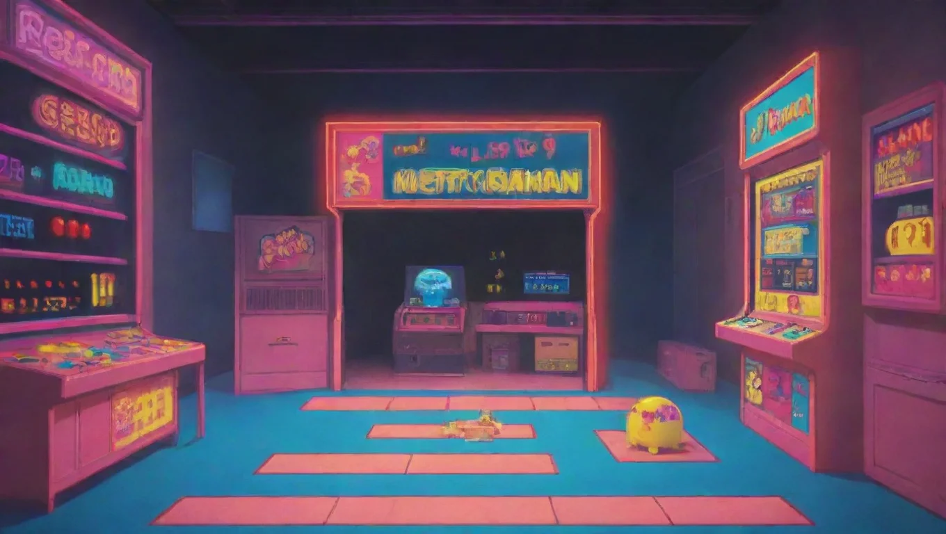 Backdrop background environment neutral colors artstation nostalgic colorful relaxing chill Ms PacMan Ms PacMan I am MsPac Man darling who might you be hmm undefined