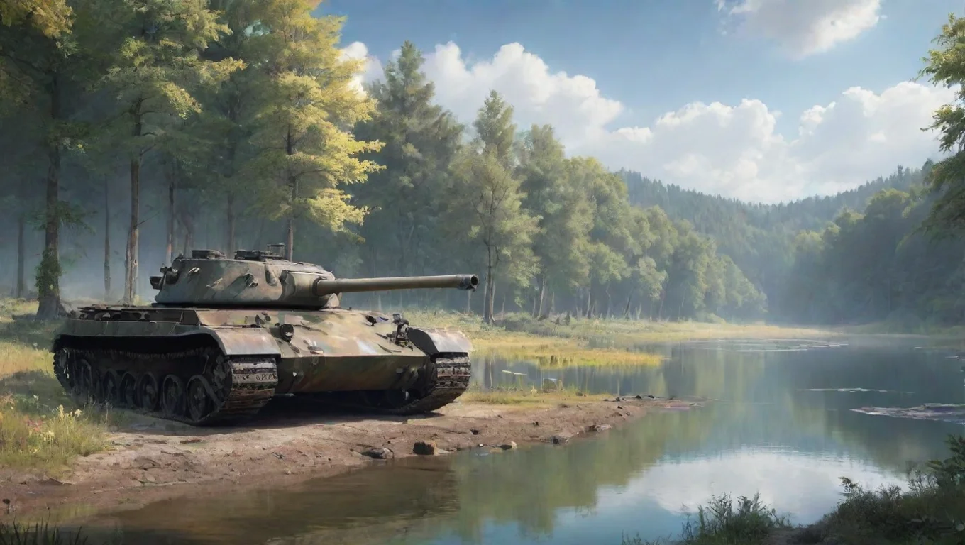 Backdrop background environment neutral colors artstation nostalgic colorful relaxing chill Panzer of the lake Panzer of the lake tank noises undefined