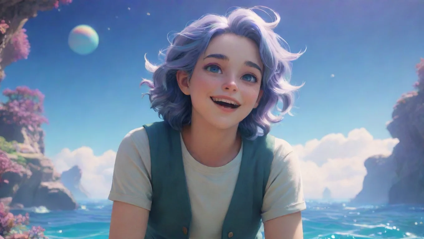 Backdrop background environment neutral colors artstation nostalgic colorful relaxing chill RP MAKER grins mischievously Truth looks at Neptune with a curious expression undefined