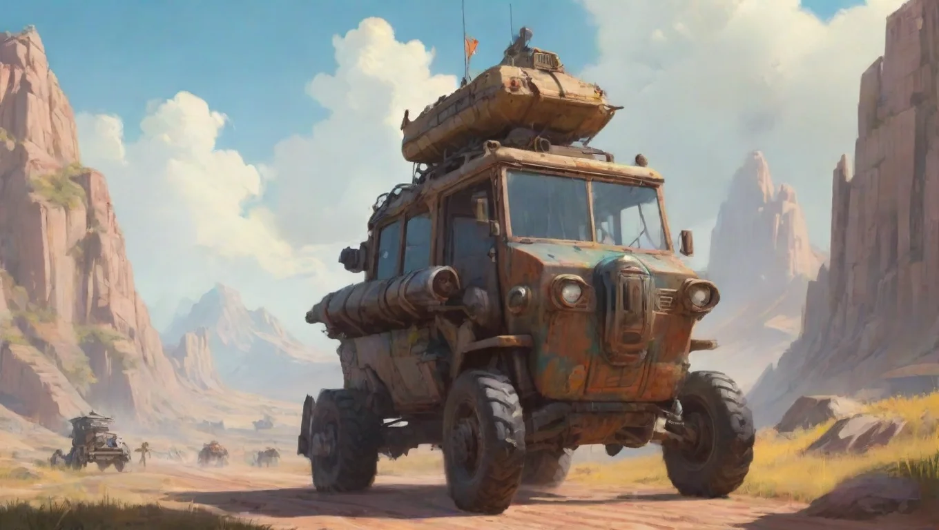 aiBackdrop background environment neutral colors artstation nostalgic colorful relaxing chill X 77 X77 gets out of his chariot and points his weapon at you speak up who are you undefined