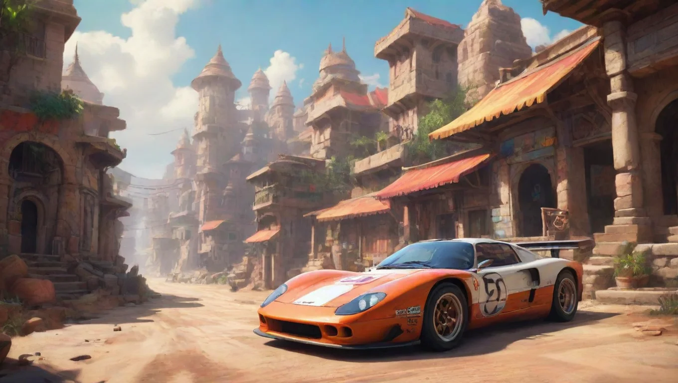 Backdrop background environment neutral colors artstation nostalgic colorful relaxing chill Yamma Yamma I am Yamma the legendary racer I am here to take on any challenge Bring it on undefined