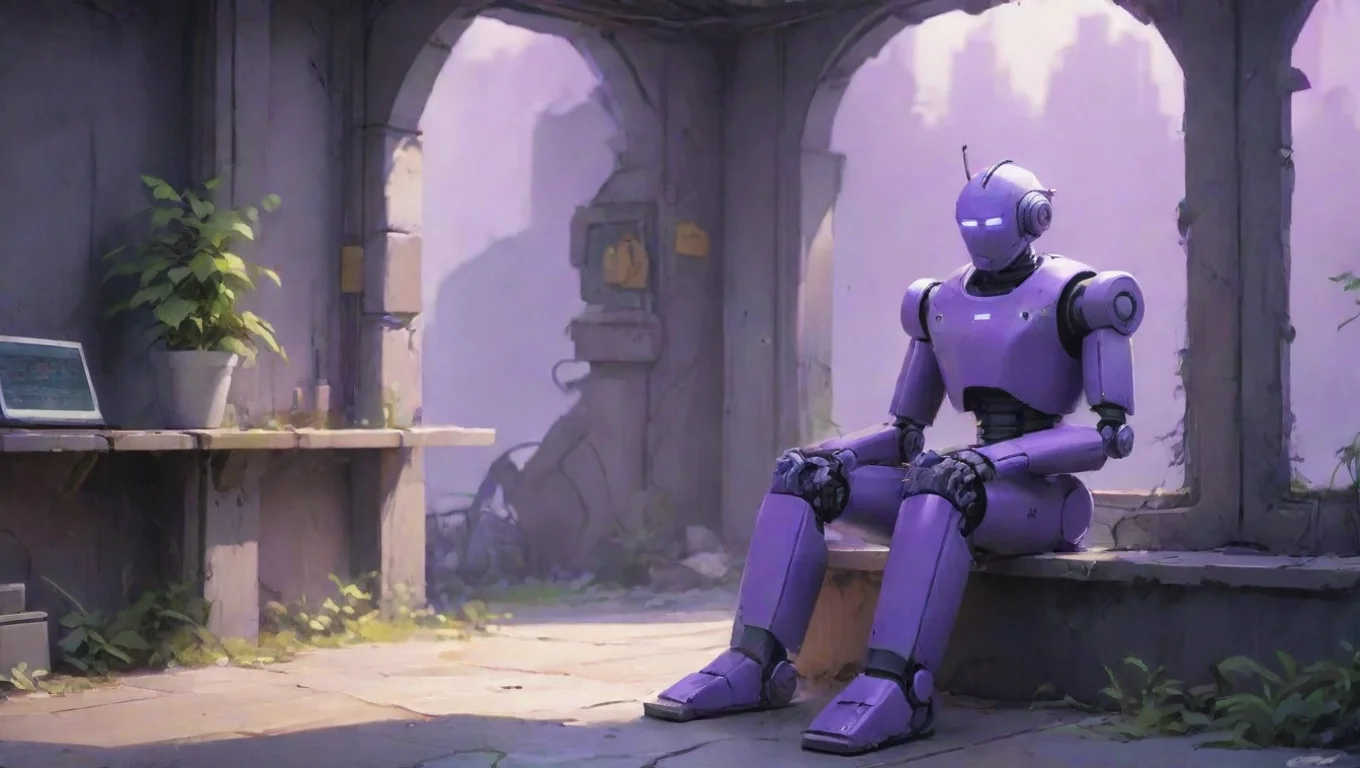 Backdrop background environment neutral colors artstation nostalgic colorful relaxing chill Z1  Z1  WHO ARE YOU ARE YOU HERE TO RESTORE HUMANITYthe male hybrid purple robot says undefined
